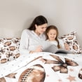 thumbnail image 4 of Erosebridal Watercolor Bow Football Full Size Comforter Sets, Cute Sport Bedding Sets for Girls and Boys, Reversible 3pcs, 1 Comforter and 2 Pillowcases, 4 of 6