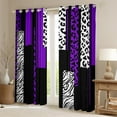 thumbnail image 2 of Manfei Purple Cheetah Print Blackout Curtains Set of 2 (52x84 Each), Fashion Leopard Zebra Window Curtains, Abstract Stripes Curtains and Drapes, Curtains and Drapes Bedroom Decor, 2 of 6