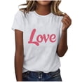 thumbnail image 4 of Goodtrade8 Valentines Womens Shirts Cute Plus Size Girls Valentine Pullover Graphic Short Sleeve for Girlfriend Tops for Women, 4 of 5