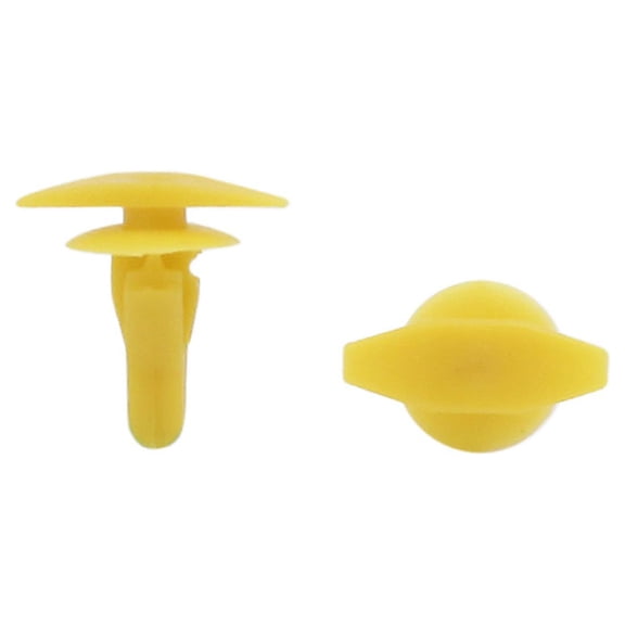 Unique Bargains 100Pcs Plastic Trim Clips Rivets Bumper Door Fastener 6mm Yellow for Car