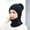 Black, variant on 3 in 1 Winter Knitted Beanie Hat Face Neck Warmer Set for Women Girls Fleece Lining Ski Caps with Pompom Red