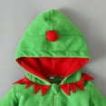 thumbnail image 6 of Elf Baby Outfit Long Sleeve Elf Hooded Bodysuit Holiday Outfit Toddler Boy Christmas Outfit 3-6 Months, 6 of 7