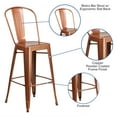 thumbnail image 6 of Flash Furniture Commercial Grade 30" High Copper Metal Indoor-Outdoor Barstool with Back, 6 of 13