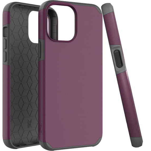 Bemz Slim Case for iPhone 13 Pro (Dual Layer Shockproof Protection Cover) and Keychain Touch Tool - Dark Purple