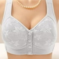 thumbnail image 2 of Hessimy Daisy Bras for Older Women,Bras For Older Women Front Close Button Cotton Bras Comfortable Full Support Wide Back No Underwire Bras(White,50), 2 of 3