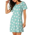 thumbnail image 2 of Naloa Cartoon Teeth1 Print Women Nightgowns,Womens Loungewear,Short Sleeve Sleepwear,Comfy Ladies Nightdress, 2 of 6