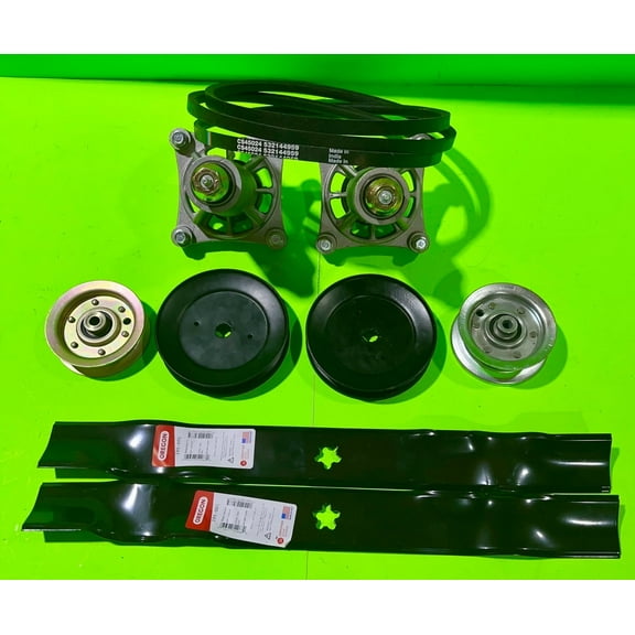 LT1000 LT2000 Deck Kit for 42" Craftsman/Husqvarna: Spindles, Pulleys, Mulching Blades, and Belt