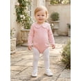 thumbnail image 5 of RUINIXCW Nebworn Baby Girl Boy Spring Fall Winter Clothes Infant Baby Striped Bubble Romper Long Sleeve Peter Pan Doll Collar Bodysuit Bodysuit Playsuit, 5 of 9