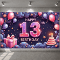 thumbnail image 6 of Colorful Theme Happy 13th Birthday Banner Sparkle Design Teen Birthday Display Balloon Decor Star Pattern 13th Birthday Backdrop for 13th Birthday Party Teen Birthday Indoor Celebration, 6 of 9