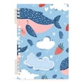 thumbnail image 2 of Whale Strawberry Clouds Ring Binder Notebook Journey Note Diary College Ruled Spiral Notebook Study Loose Leaf Paper A5 60 Pages, 2 of 8