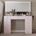 thumbnail image 2 of Boahaus Amelia Vanity Desk with Mirror and Lights – 11 Drawer Makeup Vanity Table with Storage, Power Outlet and Speakers, 2 of 4