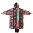 thumbnail image 2 of Oversized Wearable Blanket Hoodie,Ethnic Figure and Pattern Sherpa Blanket Hoodie with Super Pockets,Super Warm Fuzzy Pullover for Women & Men, 2 of 6