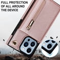 thumbnail image 2 of Allytech for iPhone 16 Pro Case with Detachable Crossbody Strap, PU Leather Stand Wallet Purse Case with Credit Card Slots Zipper Pocket Case for iPhone 16 Pro, Rosegold, 2 of 12