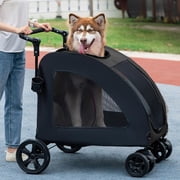 Pet Stroller, Up to 99lbs Dog Folding Stroller,4 Wheels Dog/Cat Puppy Stroller for Medium/Large Pet