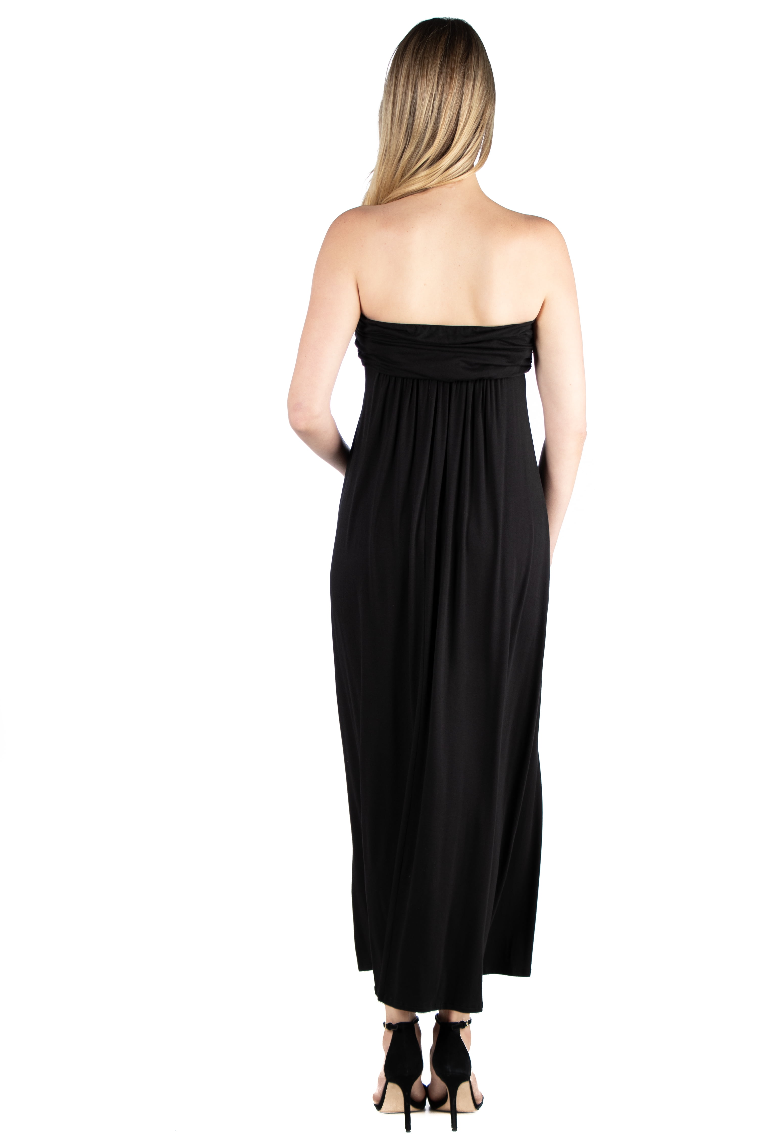 24seven Comfort Apparel Maternity Strapless Maxi Dress
