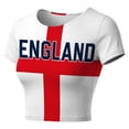 thumbnail image 4 of HOWPAY England Soccer Shirt for Women Graphic Baby Tee National Flag Crop Tops T-Shirt Croatia Short Sleeve Slim Fit Retro Sports Jersey White XXL, 4 of 4