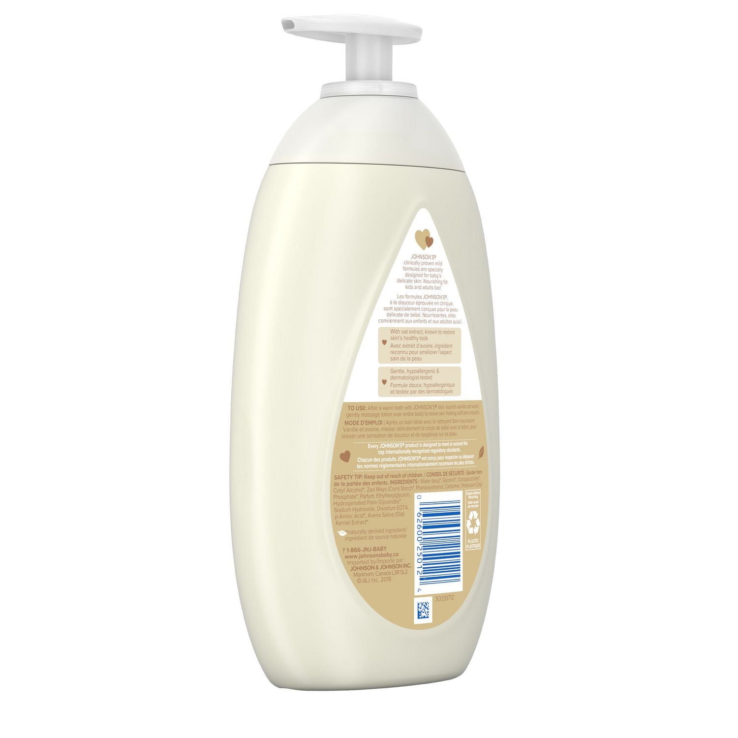 Johnson's Baby Lotion, Skin Nourish Vanilla Oat Lotion, 500 mL