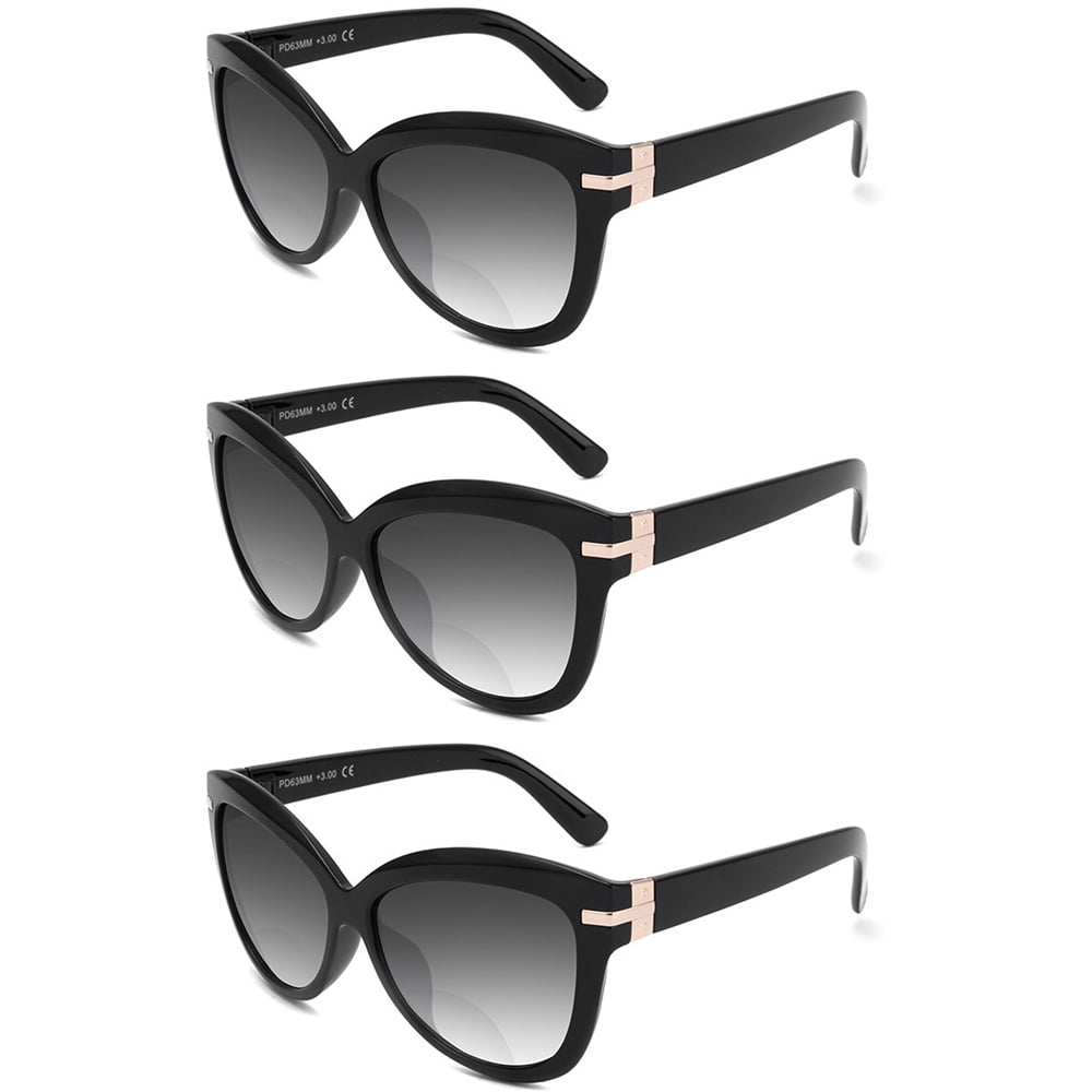 3 Pairs Womens Tinted Bifocals Reading Glasses Readers for Elderly