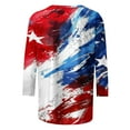 thumbnail image 3 of 4Th of July Tops for Women American Flag Print Tee Shirt Loose Fit Short Sleeve V Neck Casual Tunic Blouse, 3 of 4