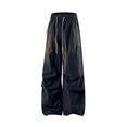 thumbnail image 3 of RUTAYY Women's Cargo Pants Baggy Solid Color with Zipper Pocket Casual Daily Wear Comfortable Breathable Trendy Vibrant Trousers, 3 of 4