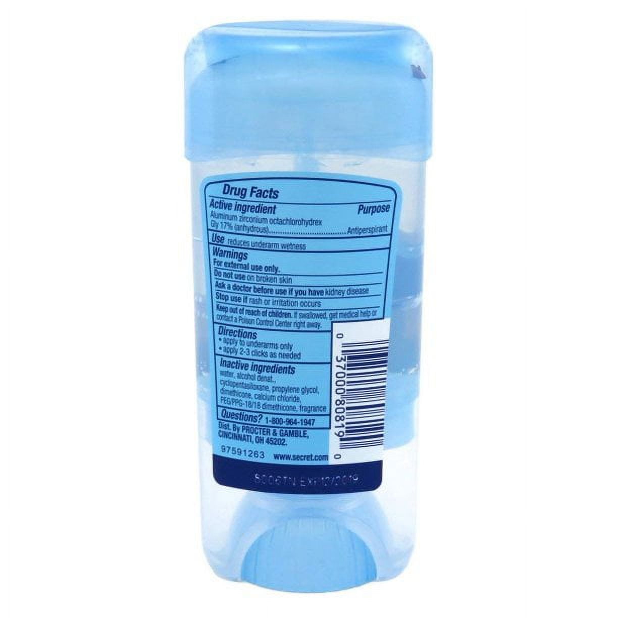 Secret Outlast Antiperspirant & Deodorant Clear Gel, Protecting Powder 2.7 oz (Pack of 2)