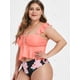 thumbnail image 3 of Tamaño más delantero cinchado la impresión floral del traje de baño de Tankini Rosegal vestidos de fiesta tallas grandes, 3 of 5