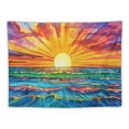 thumbnail image 5 of Creowell  Boho Rainbow Sun Tapestry Wall Hanging - Reactive for Bedroom Aesthetic and Home Room Decor  40x60inch, 5 of 6