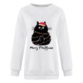 thumbnail image 4 of Arlun Christmas Crewneck Sweatshirts for Women Cute Back Cat String Lights Graphic Hoodless Pullovers Comfy Loose Long Sleeve Xmas Tops 2025 Fall Winter Outfits White2 XL, 4 of 4