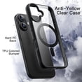 thumbnail image 3 of JETech Magnetic Case for iPhone 16 6.1-Inch Compatible with MagSafe, Shockproof Phone Bumper Cover, Solid Color Matte TPU Frame, Anti-Scratch Clear Back (Black), 3 of 6