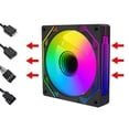 thumbnail image 4 of Almencla Fan 5V 3Pin + 4Pin ARGB Quiet High Performance Easy to Install Professional 120mm PC Fan Computer Fan Air, 4 of 7