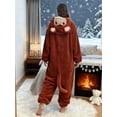 thumbnail image 6 of Women's Adorable Monkey Hooded Plush Contrast-Color Onesie Long-Sleeve Zippered Plush Warm Hooded Onesie Party Pajamas Costume Play Loungewear Perfect for Carnival, Halloween, Festival Costumes, Hall, 6 of 6