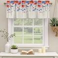 thumbnail image 3 of 2 Pack Valances for Windows, Blue Red Flowers Window Valances for Living Room/Bedroom/Bathroom, Elegant Spring Floral Butterfly Rustic Light Filtering Kitchen Curtain Valance 54"W x18" L, 3 of 9