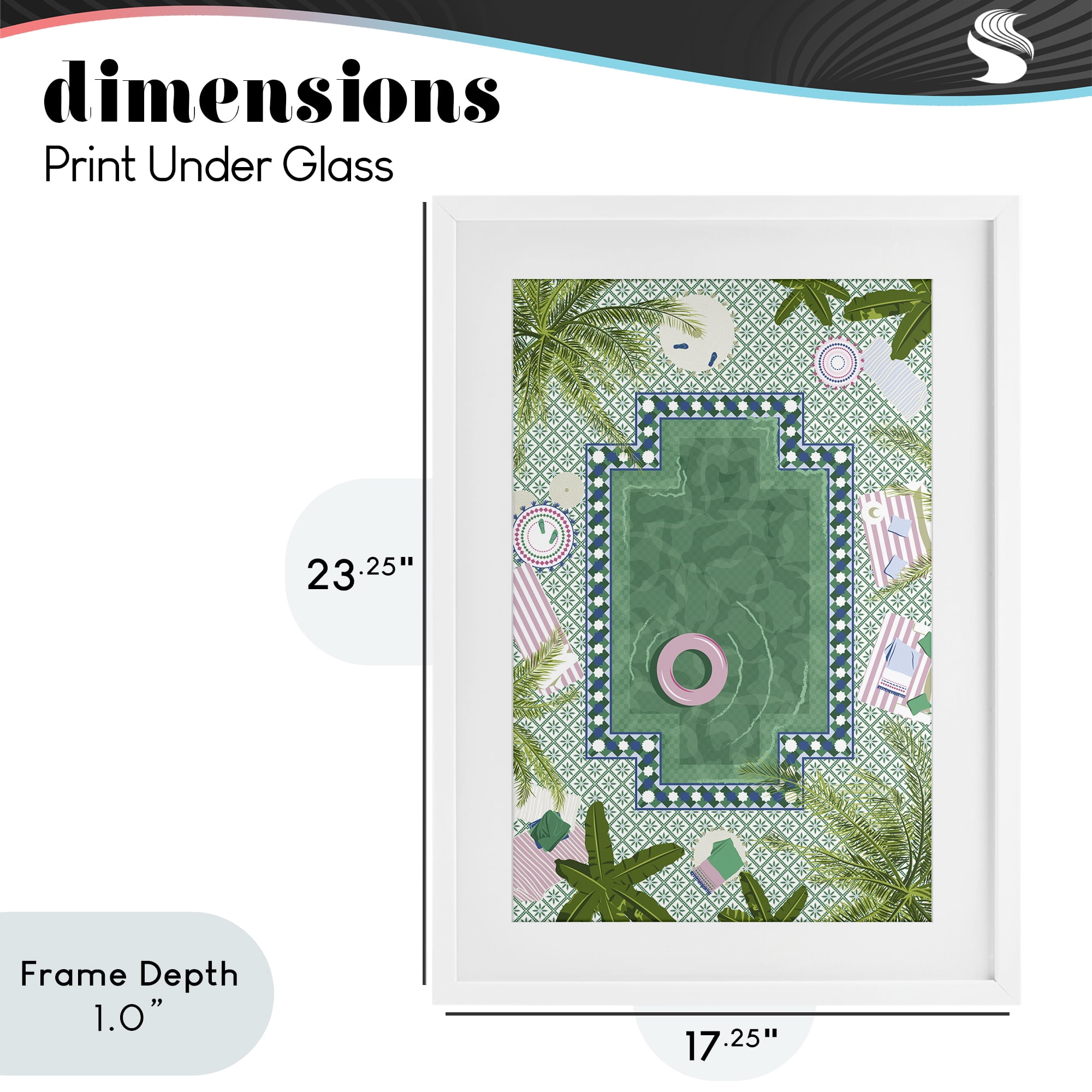 Stupell Industries Morocco Riad Pool White Framed Print Under Glass, design by Vero Illustrates