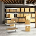 thumbnail image 3 of Gymax 4PCS 72'' Steel 5-tier Garage Shelf Metal Storage Adjustable Unit Silver, 3 of 9