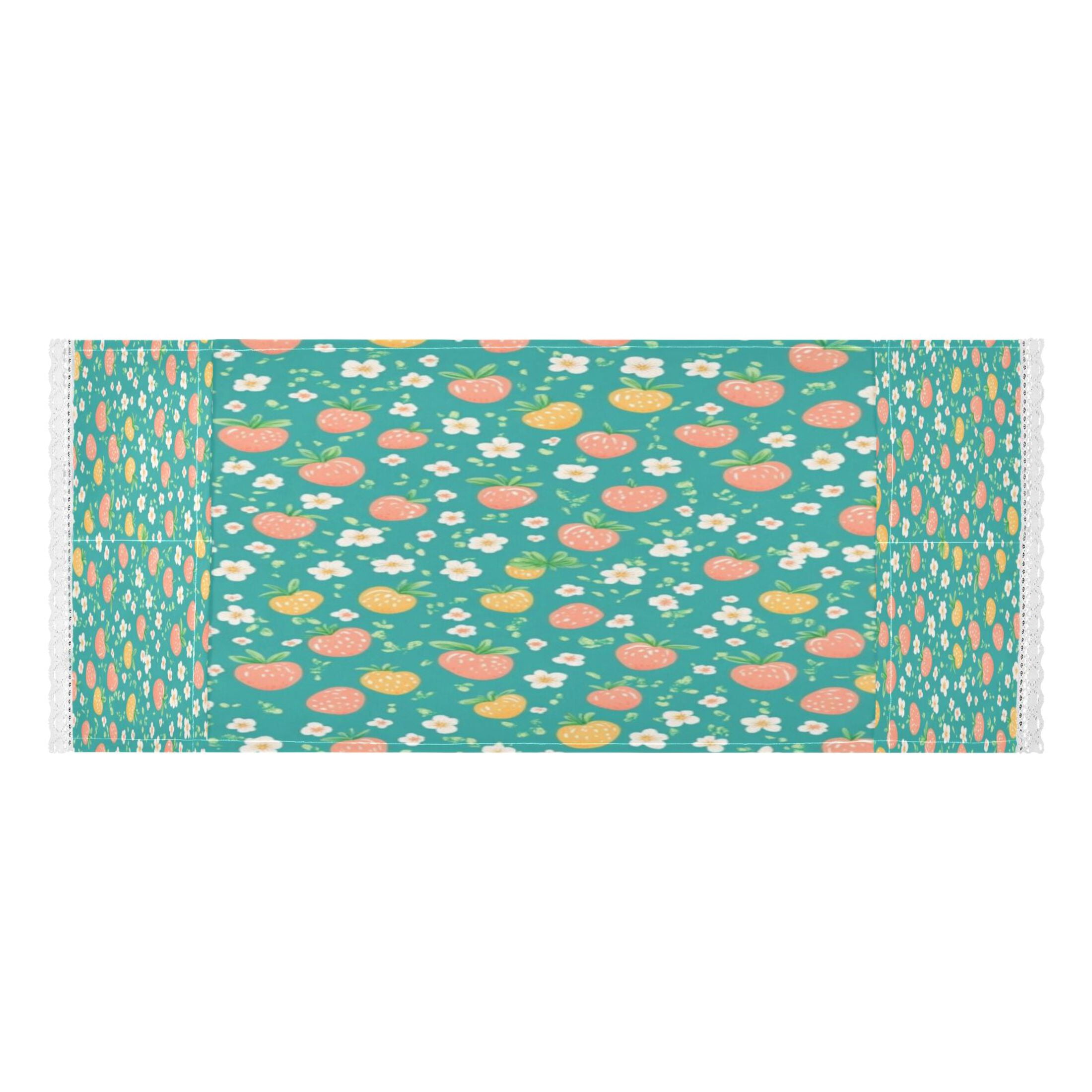 Strawberries and Flowers PatternWasher and Dryer Covers Dust-Proof and Oil Resistant Fridge Cover with 4 Storage Pockets Washing Machine Top Cover for Laundry Kitchen Home 51.2 x 22 In