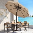 thumbnail image 4 of Gymax 10 FT Patio Umbrella w/Push Button Tilt & Crank 2-Tier Vented Top 8 Metal Ribs Brown, 4 of 10