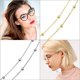 thumbnail image 2 of 6 piezas de cadenas de gafas doradas y plateadas, elegantes retenedores de gafas, cuentas, soporte para correa de gafas, 2 of 5