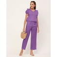 thumbnail image 2 of Moomaya Solid 2 Pcs Co-Ord Set For Women, Cotton Top With Pajamas, 2 of 8