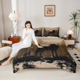 thumbnail image 4 of Homewish Jungle Wildlife Wolf Queen Comforter Set for Men, Vintage Lodge Cabin Bedding Sets, Brown Rustic Farmhouse Reversible Bedding Comforter Set, Luxury Bedroom Decor, 3-Piece, 4 of 8