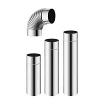 HONMEET 4pcs Pellet Stove Pipe: Fireplace Chimney Tube - Stainless Steel Smoking Flue Elbow Bend Stove Piping For Camping Ventilation