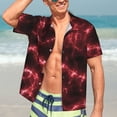 thumbnail image 5 of Lsque Red Line pattern Hawaiian Shirt for Men, Unisex Summer Beach Casual Short Sleeve Button Down Shirts-X-Large, 5 of 9