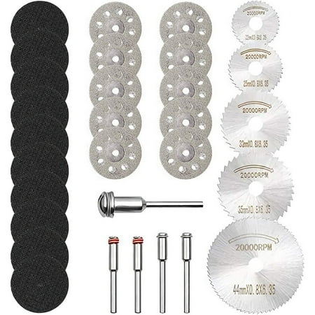 

GOXAWEE Cutting Wheel Set For Rotary Tool 1/8 Shank 545 Diamond Cutting Wheel Mini HSS Cut Off Saw Blades Resin Cutting Discs With Mandrels