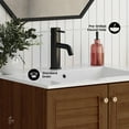 thumbnail image 4 of Bron 24" Freestanding Bathroom Vanity in Brown Oak with Sink Top, 4 of 11