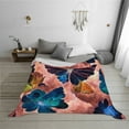 thumbnail image 2 of YFYANG Lightweight Warm Flannel Blanket, Watercolor Floral Butterfly Pattern Throw Blanket for Bed, Sofa, Travel, Camping, 40"x30", 2 of 7