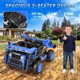 thumbnail image 4 of Wisairt 24V Ride On Dump Truck for Kids, 2 Seater 4WD Electric Truck, 4×200W Motors, Power Car Wheel with Remote Control, Automatic Dump Bed, Shovel, Music, Blue, 4 of 10