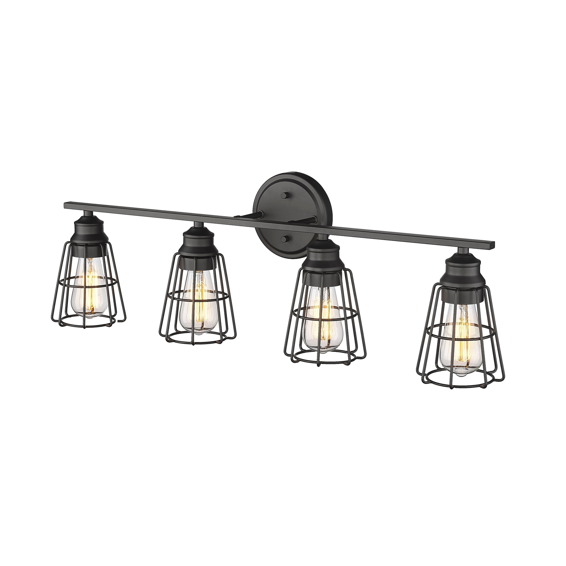 Millennium Lighting  4 Light Bathroom Vanity Fixture with Metal Shade Matte Black Black Matte