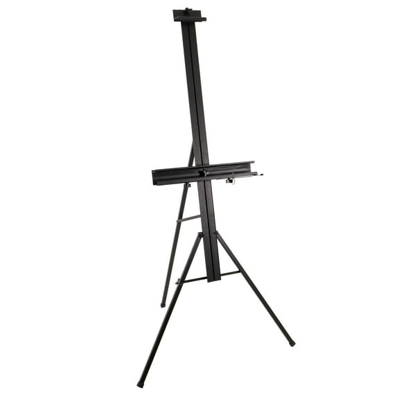 U.S. Art Supply Del Mar 69" High Aluminum Single Mast Artists Studio Easel and Floor Display Stand, Canvas Height To 47"