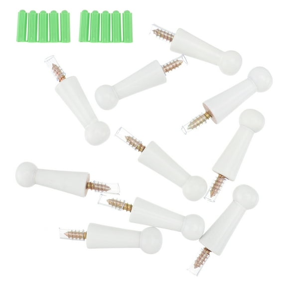 MERRYHAPY White Wooden Hooks, Multi-Functional, , for Coats, Hats, Home Decor