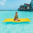 thumbnail image 3 of Gymax 83'' x 26'' 3-layer Floating Pad Mat Water Sports Recreation Relaxing Yellow, 3 of 6