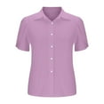 thumbnail image 4 of yunLCZ Women's Button Down Shirt Short Sleeve Shirts For Women Casual Summer 2025 Collared Down Cotton Linen Tops Loose Fit Blouse Clothing, 4 of 4